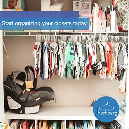 Heshberg Kids and Babies Plastic Hangers - Space-Saving, Durable, and Cute Closet Organization Solution, 60 Pack (White)