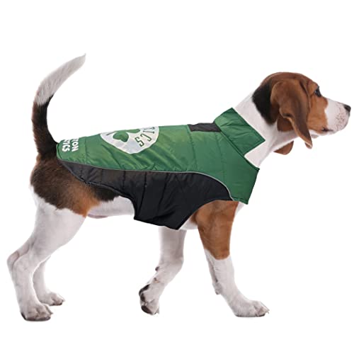 NBA Boston Celtics Puffer Vest for Dogs & Cats, Size Large. Warm, Cozy, and Waterproof Dog Coat, for Small and Large Dogs/Cats. Best NBA Licensed PET Warming Sports Jacket