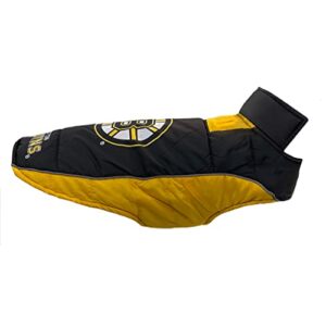 NHL Boston Bruins Puffer Vest for Dogs & Cats, Size Medium. Warm, Cozy, and Waterproof Dog Coat, for Small and Large Dogs/Cats. Best NHL Licensed PET Warming Sports Jacket
