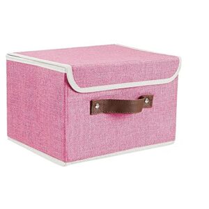 boubobop 2 pcs storage bin cube box with lid linen fabric container basket pink small storage bins storage shelves cube storage storage cubes closet storage storage bins with lids storage containers