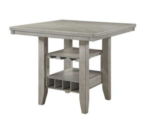 kb designs - wash white wood counter height dining room table with storage
