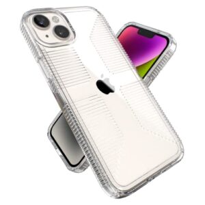 speck clear iphone 15 plus & 14 plus case - slim phone case with drop protection, scratch resistant & anti yellowing case with no slip grip for iphone 15 plus & 14 plus 6.7 inch model - gemshell grip