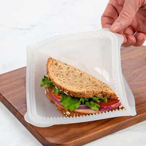 Progressive International ProKeeper Dual-Zipper 100% Silicone Sandwich Bag, Clear