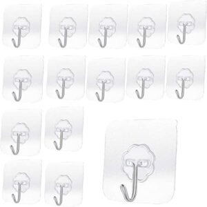 SZYIKUER Heavy Duty Adhesive Hooks 33 lb(Max) 15KG,Waterproof and Oilproof Reusable Seamless Hooks Heavy Duty Wall Hook for Kitchen Bathroom Office 14 Pack