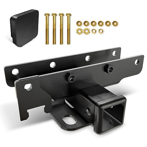 YZONA for Jeep Wrangler Tow Hitch Trailer Kit Compatible with 2018 2019 2020 2021 2022 2023 Jeep Wrangler JL JLU Hitch Receiver with Cover, 2 Inch Rear Bumper Towing Combo (2 Door & 4 Doors Unlimited)
