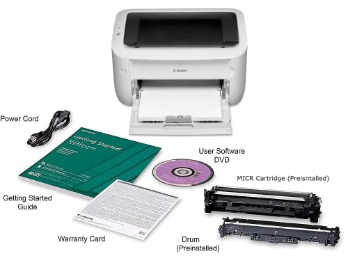 MTI LBP6030W ImageClass Check Printer Bundle with 1 OEM Modified 125 3484B001AA MICR Ink Toner Cartridge for Printing Payroll, Small Business and Personal Checks (2 Items)