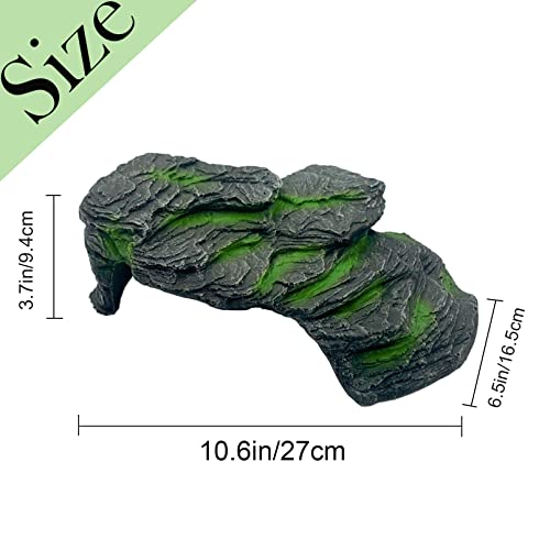 MUYG Resin Turtle Basking Platform,Turtles Rock Dock Climbing Ramp Cave Hideout Decor Reptile Terrariums Resting Terrace Stone Habitat Decoration for Small Lizards, Frogs, Snakes,Chameleon