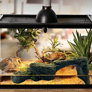 MUYG Resin Turtle Basking Platform,Turtles Rock Dock Climbing Ramp Cave Hideout Decor Reptile Terrariums Resting Terrace Stone Habitat Decoration for Small Lizards, Frogs, Snakes,Chameleon