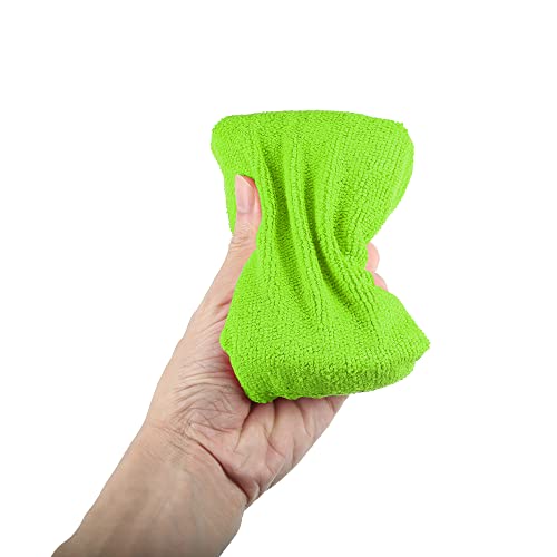 X AUTOHAUX 6pcs Green Microfiber Detailing Applicator Sponges for Applying Wax Coatings Car Wash Exterior Interior Scratch-Free