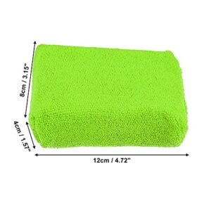 X AUTOHAUX 6pcs Green Microfiber Detailing Applicator Sponges for Applying Wax Coatings Car Wash Exterior Interior Scratch-Free