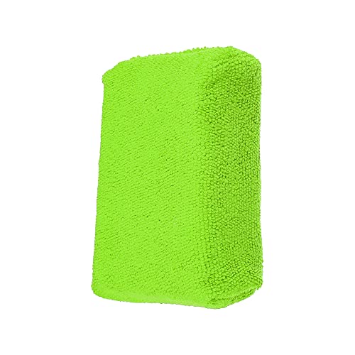 X AUTOHAUX 6pcs Green Microfiber Detailing Applicator Sponges for Applying Wax Coatings Car Wash Exterior Interior Scratch-Free