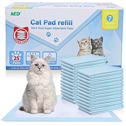 Cat Litter Pads Superior Absorbent 25 Count Generic Refill Compatible with Tidy Cat Breeze Litter System 16.9x11.4 Inch Enhanced Odor Control