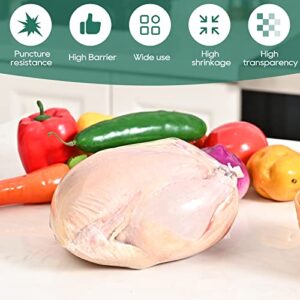 50 Pcs Poultry Shrink Bags, 10x16 Inch Chicken Shrink Wrap Bags, BPA/BPS Free Heat Shrink Bags for Food Storage and Keeping Fresh, Include Silicone Straw and 50 Zip Ties