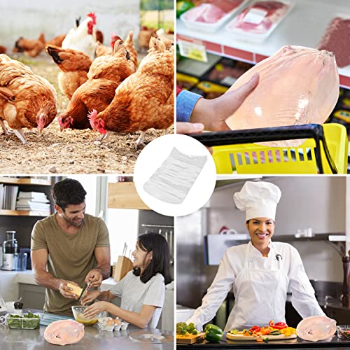 50 Pcs Poultry Shrink Bags, 10x16 Inch Chicken Shrink Wrap Bags, BPA/BPS Free Heat Shrink Bags for Food Storage and Keeping Fresh, Include Silicone Straw and 50 Zip Ties