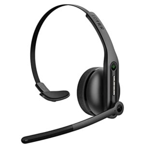 Edifier CC200 Bluetooth Headset with Noise Cancelling Microphone - Trucker Bluetooth Headset - HD Voice - 29hrs Talk Time - USB-C Cable - Multiple Calls Control - Ultralight Design - Black