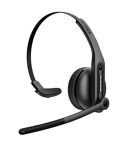 Edifier CC200 Bluetooth Headset with Noise Cancelling Microphone - Trucker Bluetooth Headset - HD Voice - 29hrs Talk Time - USB-C Cable - Multiple Calls Control - Ultralight Design - Black