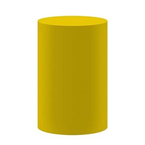 Dark Yellow Plinth Cover for Baby Birthday Party Newborn Baby Shower Baptism Communion Christening Cylinder Cover Photography Decoration Solid Color Pedestal Cover NO-1012 D56H77