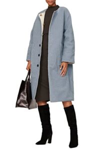 derek lam collective rtr design collective oversized reversible shearling coat, blue, x-large