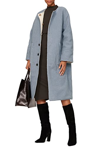 Derek Lam Collective RTR Design Collective Oversized Reversible Shearling Coat, Blue, X-Large