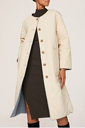 Derek Lam Collective RTR Design Collective Oversized Reversible Shearling Coat, Blue, X-Large