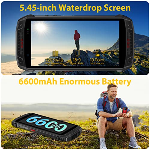 Ulefone Rugged Smartphone, Armor 15 Rugged Phone Built in TWS Earbuds, 11GB+128GB, 6600mAh, Android 12, 13MP Wide-Angle Lens, 16MP Front Camera, NFC, Headset-Free, Face Unlock + Fingerprint ID, Red