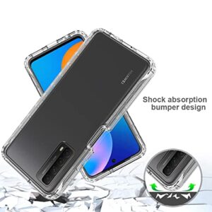 Gufuwo Case for P Smart 2021/Huawei Y7A/Enjoy 20 SE Case with Tempered Glass Screen Protector, Clear 360 Full Body Protection Hard Shell+Soft TPU Shockproof Cover Cases for Huawei P Smart 2021 (Clear)