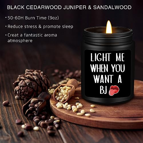 Birthday Gifts for Men, Light Me When You Want A BJ Candle - Funny Gifts for Men, Valentines Day Gifts for Him, Naughty Fathers Day Anniversary Engagement Gifts for Husband,Fiance, Best Friends Gifts