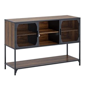 soges Buffet Sideboard, Buffet Cabinet, Walnut Kitchen Buffet Storage Cabinet, Modern Sideboard with Storage Cabinets and Bottom Shelf, Living Room Kitchen Dining Room Furniture