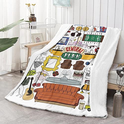 Friends Blanket Fleece Throw Blanket,Soft Warmer Flannel Blanket,Double-Layer Printed Blanket for Couch,Bedding,Sofa,Living Room and Camping All Season 60"X50"