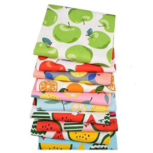 10pcs fruit cotton fabric bundles 20 x 20 inch printed fat quarter fabric pre-cut squares sheets fabric for patchwork sewing diy crafting quilting