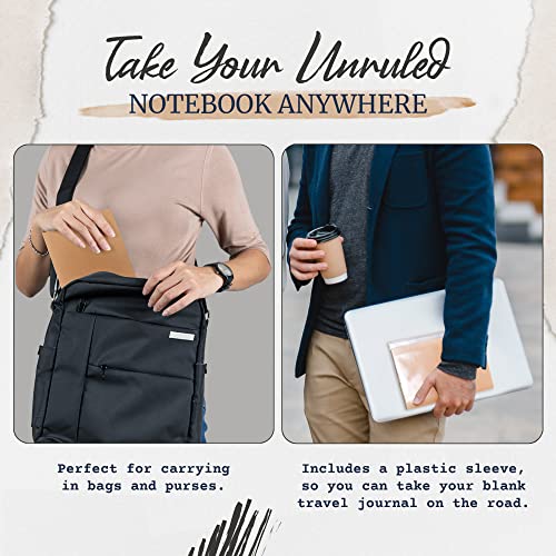 Fadyzon 1857 Sketchbook Bulk - 12 Pack, 64 Pages - A5 Plain Notebooks Set with 1 PVC folder and thick sheets (100 GSM) - Unlined soft cover Journals for Women, Girls, Men, and Kids. Travelers' Choice.