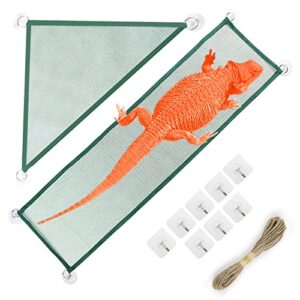linifar bearded dragon tank accessories, rectangular & triangular hammock for geckos, snake, chameleon, hermit crabs, reptiles and amphibians habitat decor