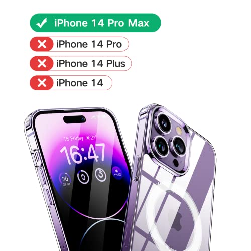 ANNGELAS Magnetic Case for iPhone 14 Pro Max Case Protective-Compatible with Magsafe for iPhone Pro Max 14 Case for Women Men,6.7 inch, Crystal Clear
