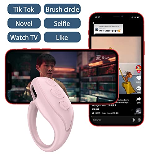 TIKTOK Video Bluetooth Remote Control Page Turner for iPhone Smartphones Tablets, Wireless Ring Camera Shutter Remote Control, Bluetooth 5.0USB for iOS and Android…