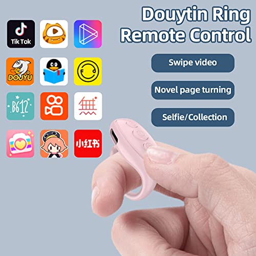 TIKTOK Video Bluetooth Remote Control Page Turner for iPhone Smartphones Tablets, Wireless Ring Camera Shutter Remote Control, Bluetooth 5.0USB for iOS and Android…