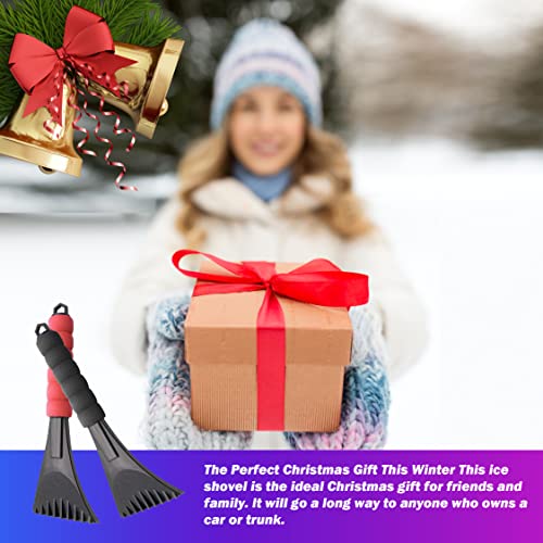 Ajxn 2 PCS Ice Scraper, Snow Scrapers for Car Windshield,Car Window Frost Removal Brush Tool with Foam Handle Trucks-Scratch Free, Universal for SUVs, Crars