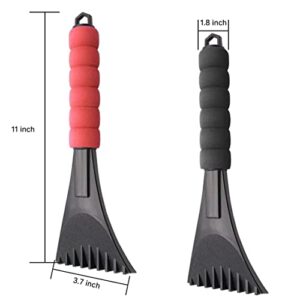 Ajxn 2 PCS Ice Scraper, Snow Scrapers for Car Windshield,Car Window Frost Removal Brush Tool with Foam Handle Trucks-Scratch Free, Universal for SUVs, Crars