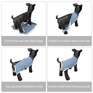 Surgical Recovery Suit for Dogs, Dog Vest to Keep Dog from Licking Abdominal Wound Protector, Pet Neck Collar Alternative (XL,Blue Stripe)