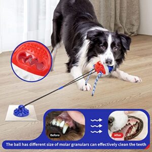 ULEFIX Suction Cup Dog Toy for Aggressive Chewers Large Breed Interactive Tug of War Indestructible Dog Puzzle Toys Blue