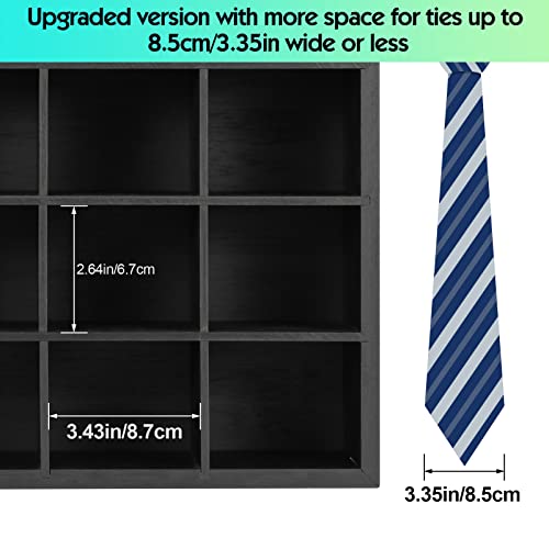 B4Life Tie Rack Wall Mounted Tie Box,Tie Organizer Tie Display Racks for Wall, Bamboo Tie Storage Tie Organizer for Men Tie Holder Wall Mount(Storage 16 Ties,Black)