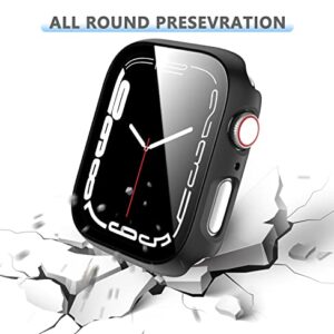 6 Pack Hard PC Case with Tempered Glass Screen Protector for Apple Watch 44mm SE(2022) Series 6/SE/5/4, Rontion Ultra-Thin Scratch Resistant Full Protective Bumper Cover for iWatch 44mm Accessories