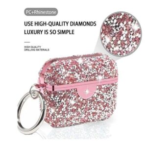 GJCC Glitting Design for AirPods 3 Cases Luxury Glitter Crystals Stylish Design Cover for AirPods3 Charging Case Headphone Case with Keychain Bluetooth Flash Drill pc Electroplating