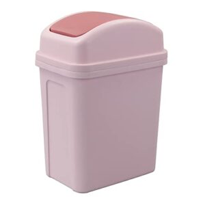 innouse 7 l small garbage can with swing lid, 1.8 gallon indoor trash bin with lid (pink)