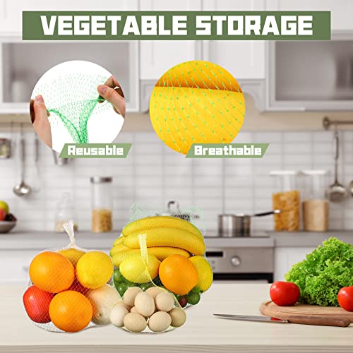 Zhengmy 500 Pcs Mesh Produce Bags for Vegetables Reusable Nylon Vegetable Onion Fruit Grocery Seafood Boiling Bags Plastic Toy Green,Red,White,Yellow