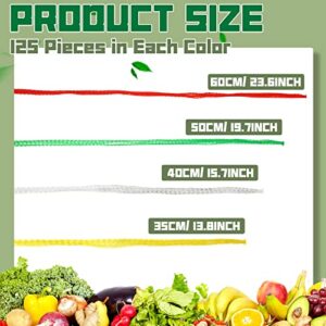 Zhengmy 500 Pcs Mesh Produce Bags for Vegetables Reusable Nylon Vegetable Onion Fruit Grocery Seafood Boiling Bags Plastic Toy Green,Red,White,Yellow