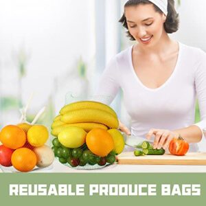 Zhengmy 500 Pcs Mesh Produce Bags for Vegetables Reusable Nylon Vegetable Onion Fruit Grocery Seafood Boiling Bags Plastic Toy Green,Red,White,Yellow