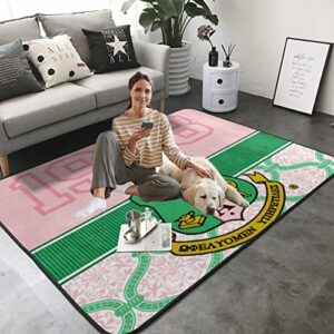 AKA Large Area Rugs for Women's Bedroom, 1908 Sorority Carpet for Teen Girl, Adult Room Decor Indoor Area Rugs Yoga Mat with Quick Dry Anti-Slip Rubber, Washable Living Room Sofa Floor Mat Door Mat