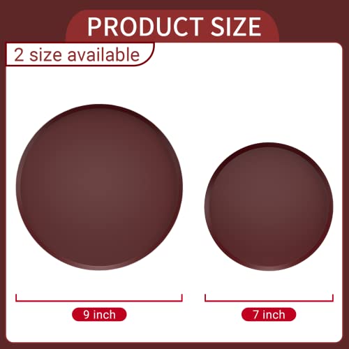 DYLIVeS 50 Count 7 inch Burgundy Paper Plates, Maroon Disposable Party Dessert Plates Flat Plates Round Food Serving Trays Platter, Birthday Party Supplies for Appetizers, Cake, Graduation, Holiday