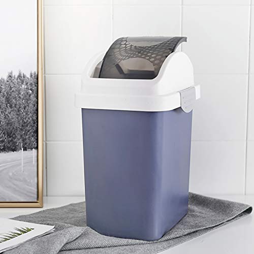 WXXGY Trash Can Waste Swing Lid Waste Recycle Recycling Dustbins Kitchen Bathroom Rubbish Trash Refused Bins/K Blue/42Cmx14Cmx22Cm