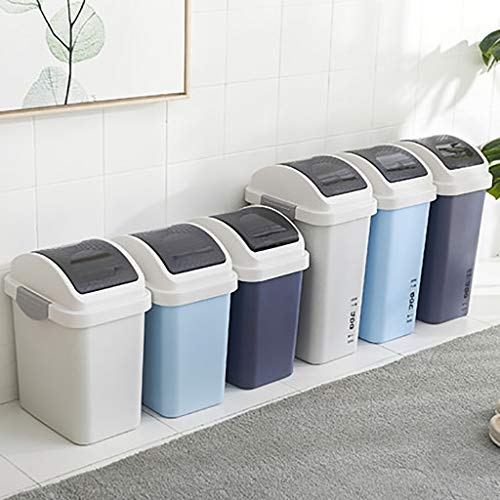 WXXGY Trash Can Waste Swing Lid Waste Recycle Recycling Dustbins Kitchen Bathroom Rubbish Trash Refused Bins/K Blue/42Cmx14Cmx22Cm